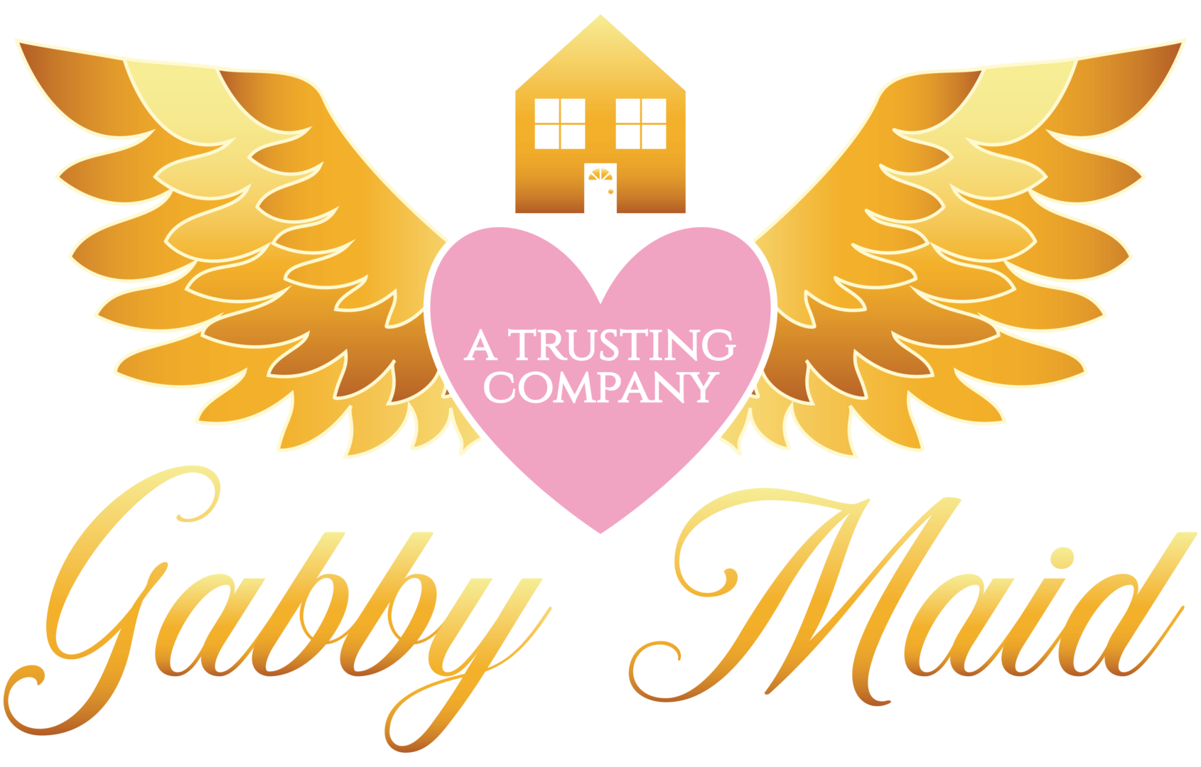 A trusting company logo with wings and a heart.